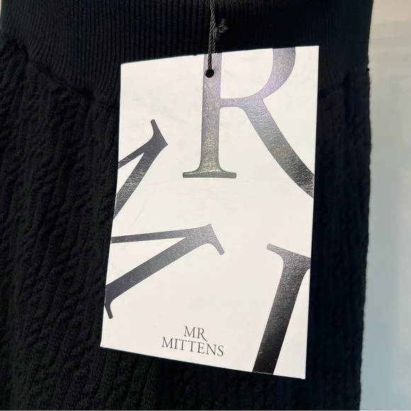 Mr. Mittens Cable Knit Trouser Pants Black XS/S NWT Quiet Luxury Minimalist Chic - Picture 6 of 7